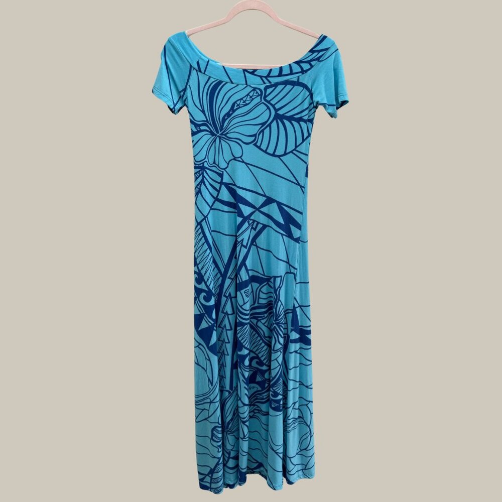 Missing Polynesia Off-the-Shoulder Maxi Dress - Blue - Size M/L